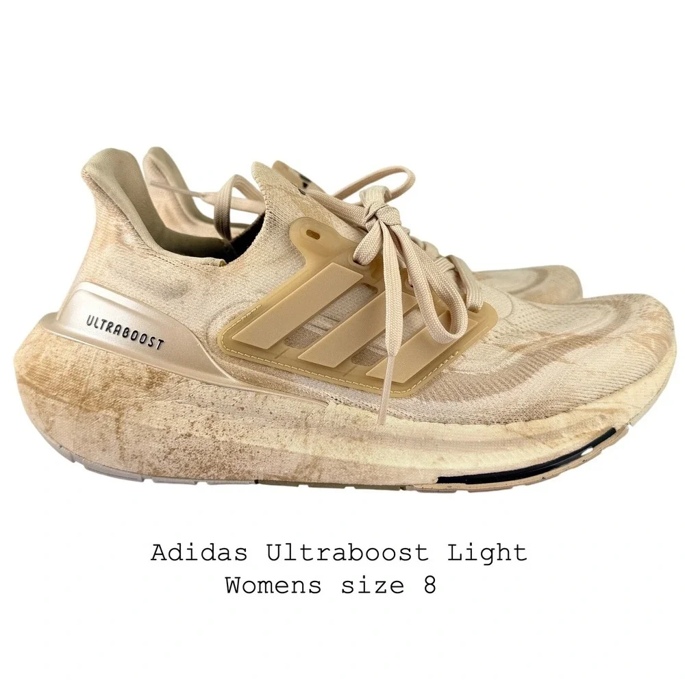 Adidas Ultraboost Light Womens‎ 8 Running Shoes Tan Beige Marbled IF1488 Sneaker